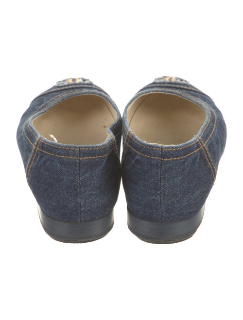 Chanel Interlocking CC Logo Denim Ballet Flats