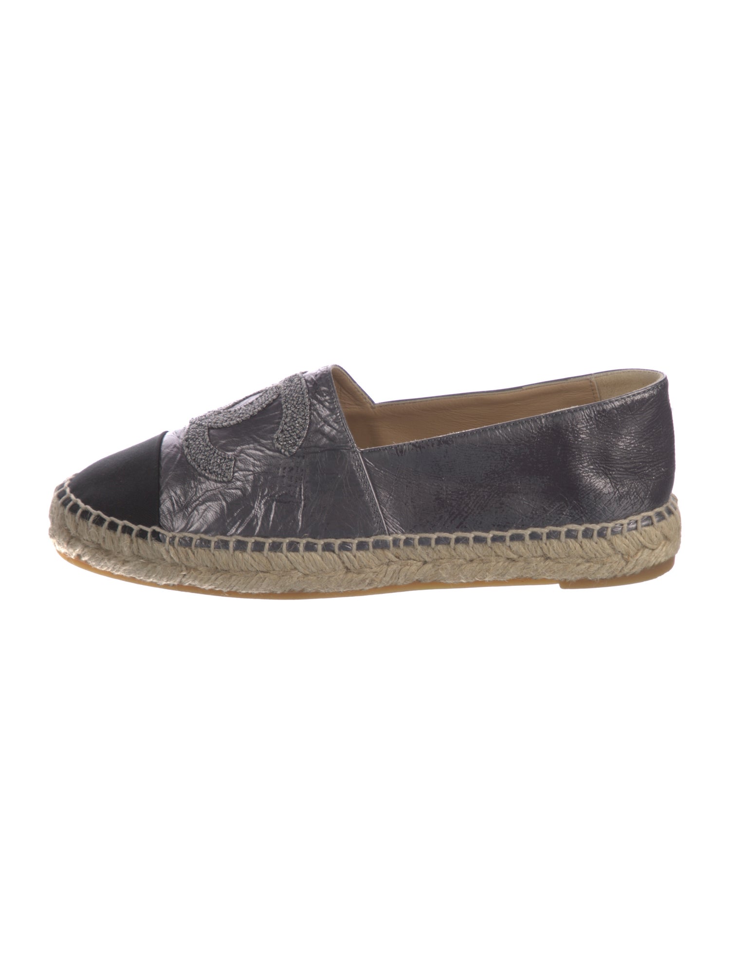 Chanel Interlocking CC Logo Lambskin Espadrilles