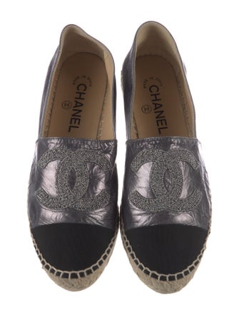 Chanel Interlocking CC Logo Lambskin Espadrilles
