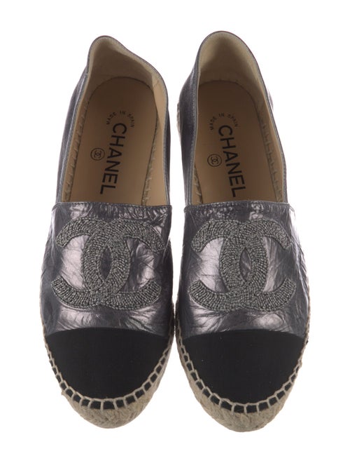 Chanel Interlocking CC Logo Lambskin Espadrilles