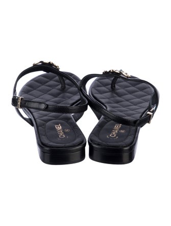 Chanel 2015 Interlocking CC Logo Slingback Sandals