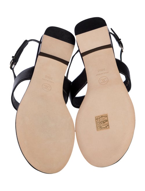 Chanel 2015 Interlocking CC Logo Slingback Sandals