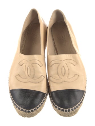 Chanel Interlocking CC Logo Lambskin Espadrilles