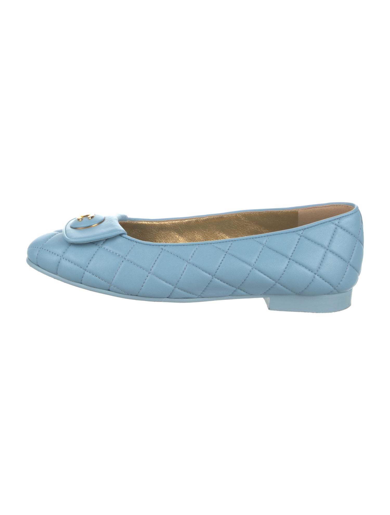 Chanel Interlocking CC Logo Leather Flats