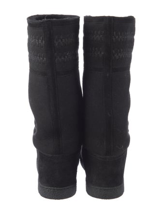 Chanel Interlocking CC Logo Suede Sock Boots