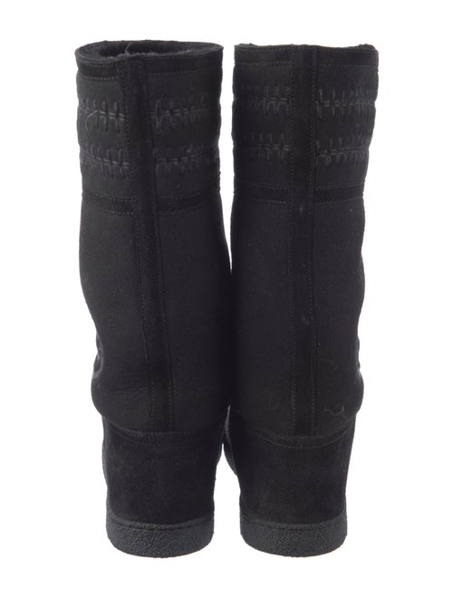 Chanel Interlocking CC Logo Suede Sock Boots
