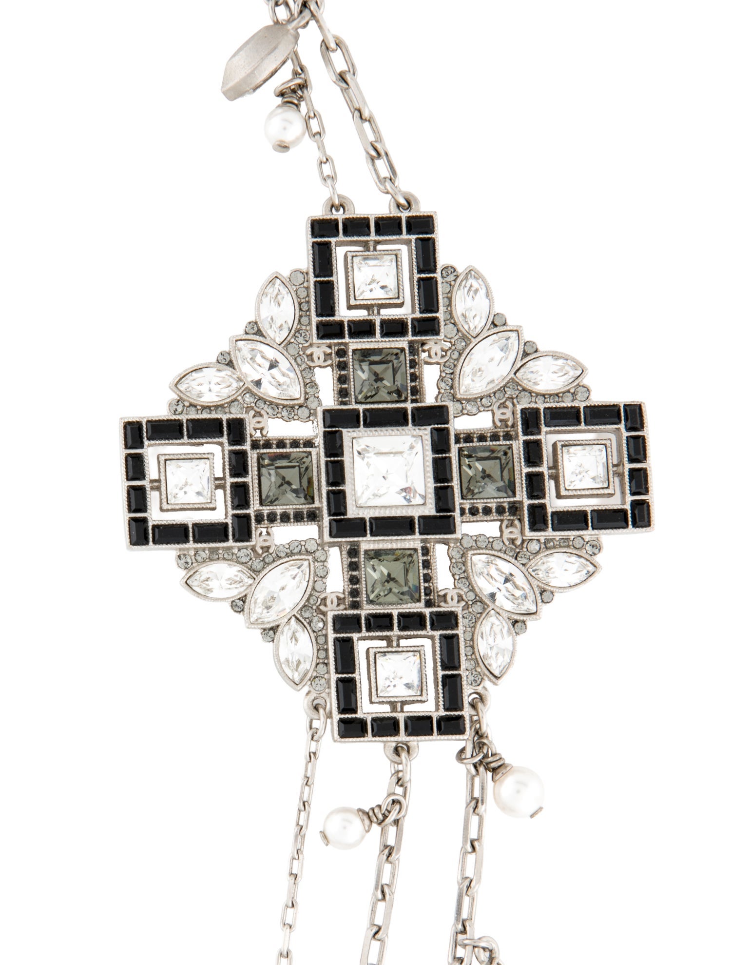 Chanel Faux Pearl & Strass CC Multistrand Necklace