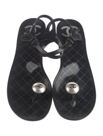 Chanel 2010 Interlocking CC Logo Sandals
