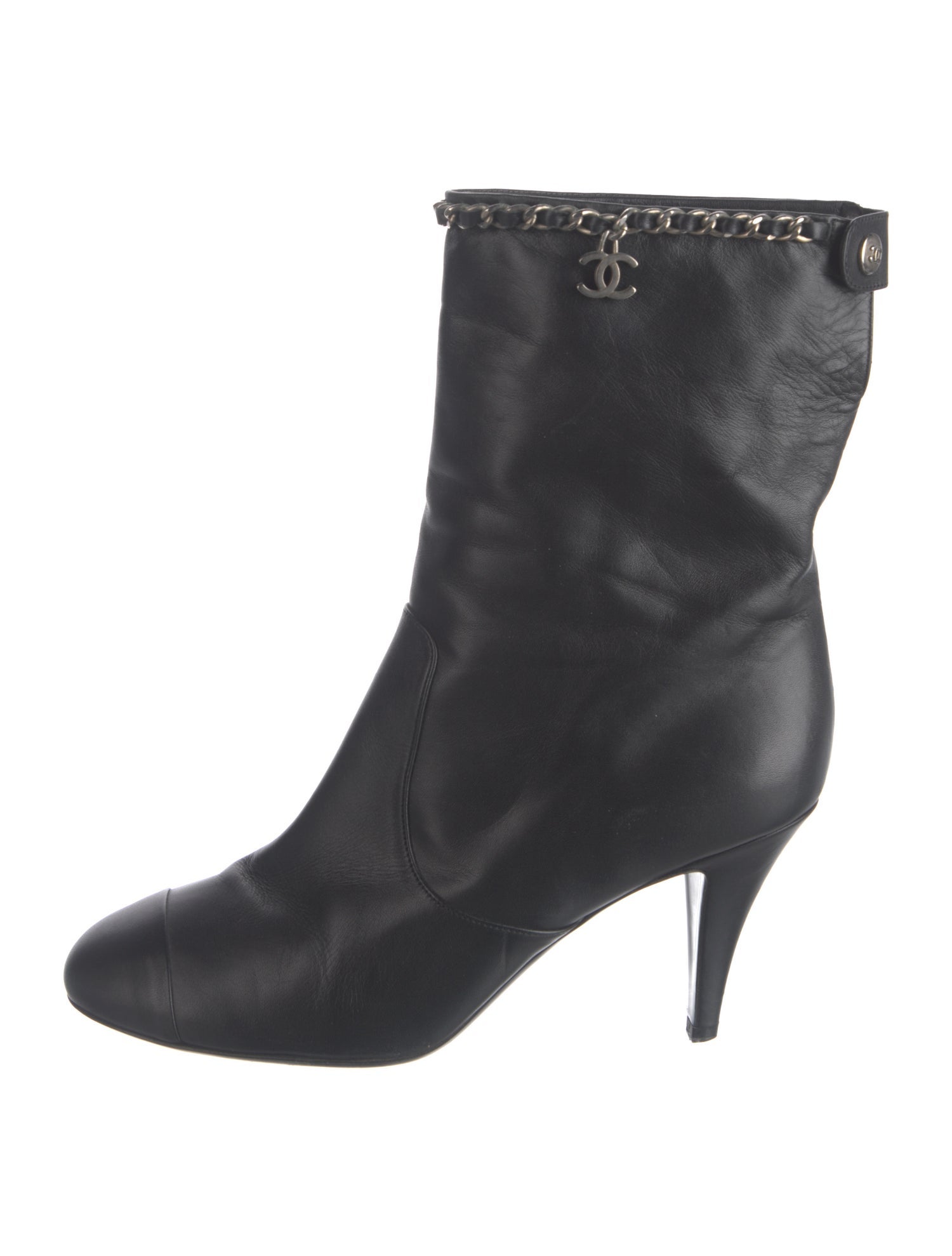 Chanel Interlocking CC Logo Leather Boots