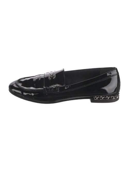 Chanel Interlocking CC Logo Patent Leather Loafers