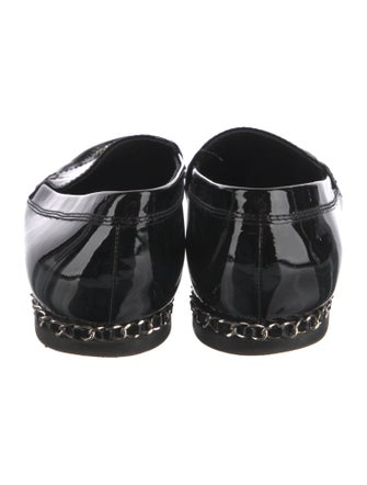 Chanel Interlocking CC Logo Patent Leather Loafers