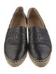 Chanel Interlocking CC Logo Leather Espadrilles
