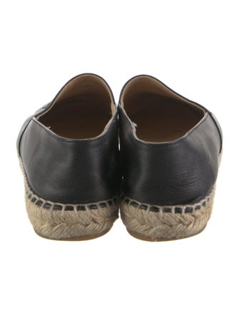 Chanel Interlocking CC Logo Leather Espadrilles