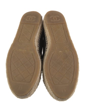 Chanel Interlocking CC Logo Leather Espadrilles