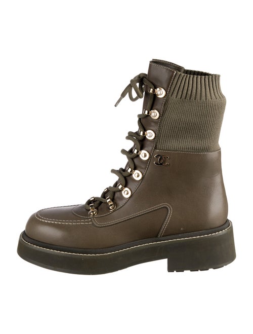 Chanel 2021 Interlocking CC Logo Combat Boots