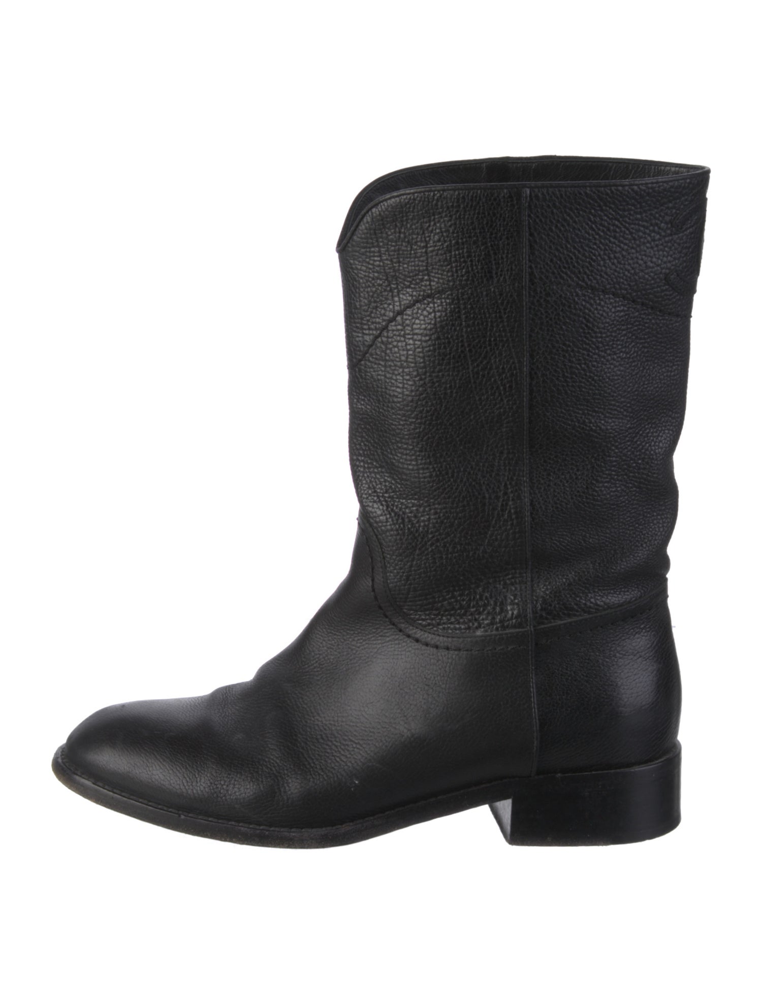 Chanel Interlocking CC Logo Leather Boots