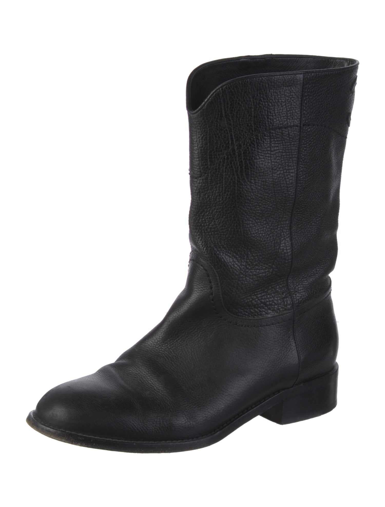 Chanel Interlocking CC Logo Leather Boots