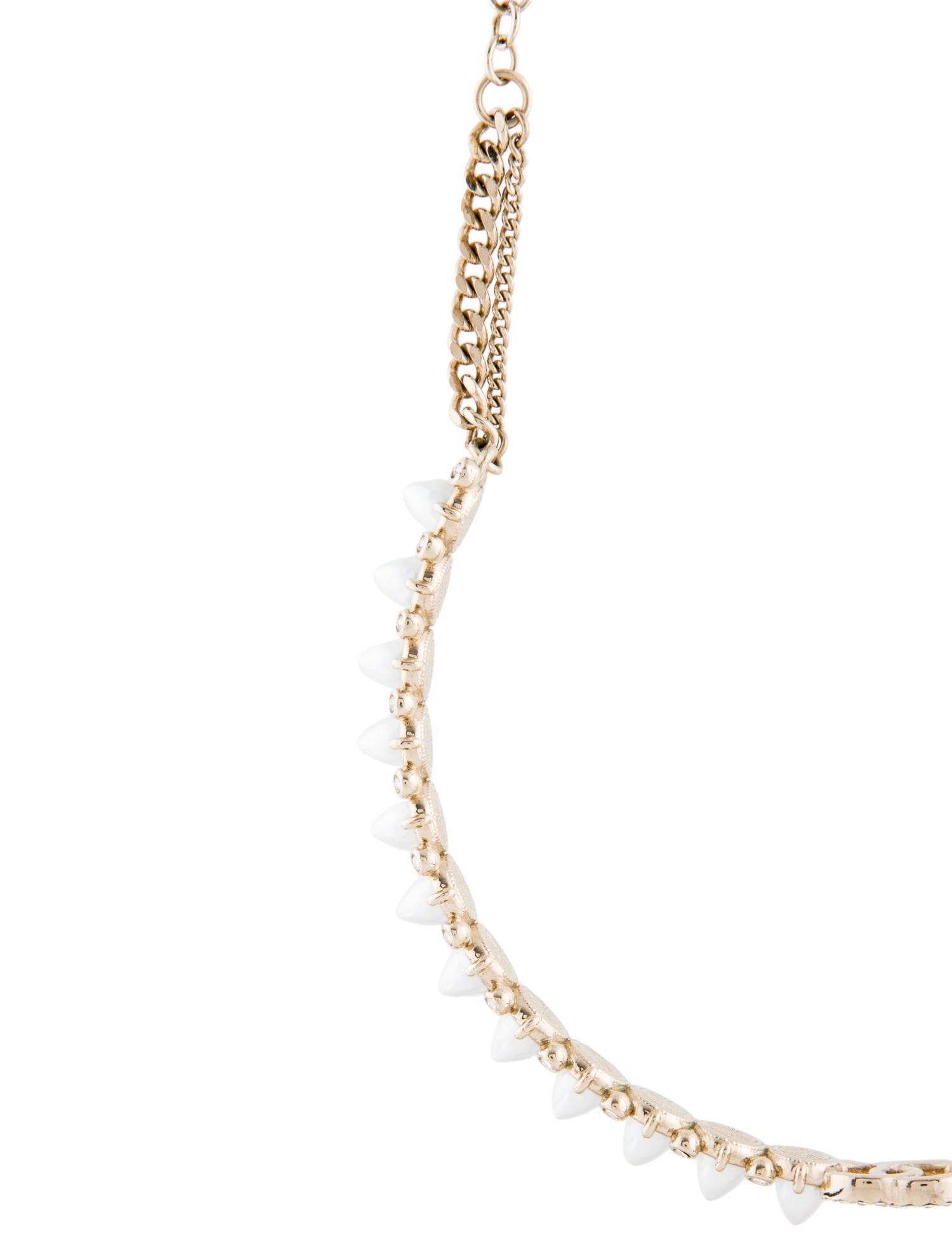 Chanel 2022 Faux Pearl & Strass CC Choker Necklace