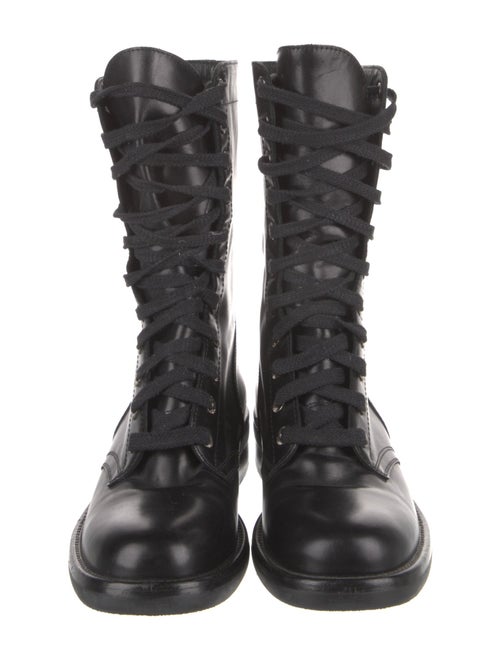 Chanel Interlocking CC Logo Leather Combat Boots