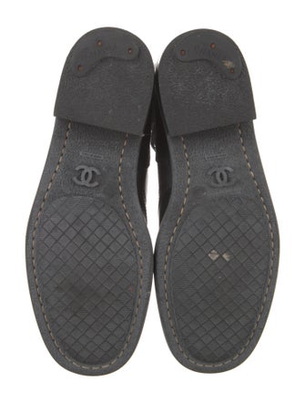 Chanel Interlocking CC Logo Leather Combat Boots