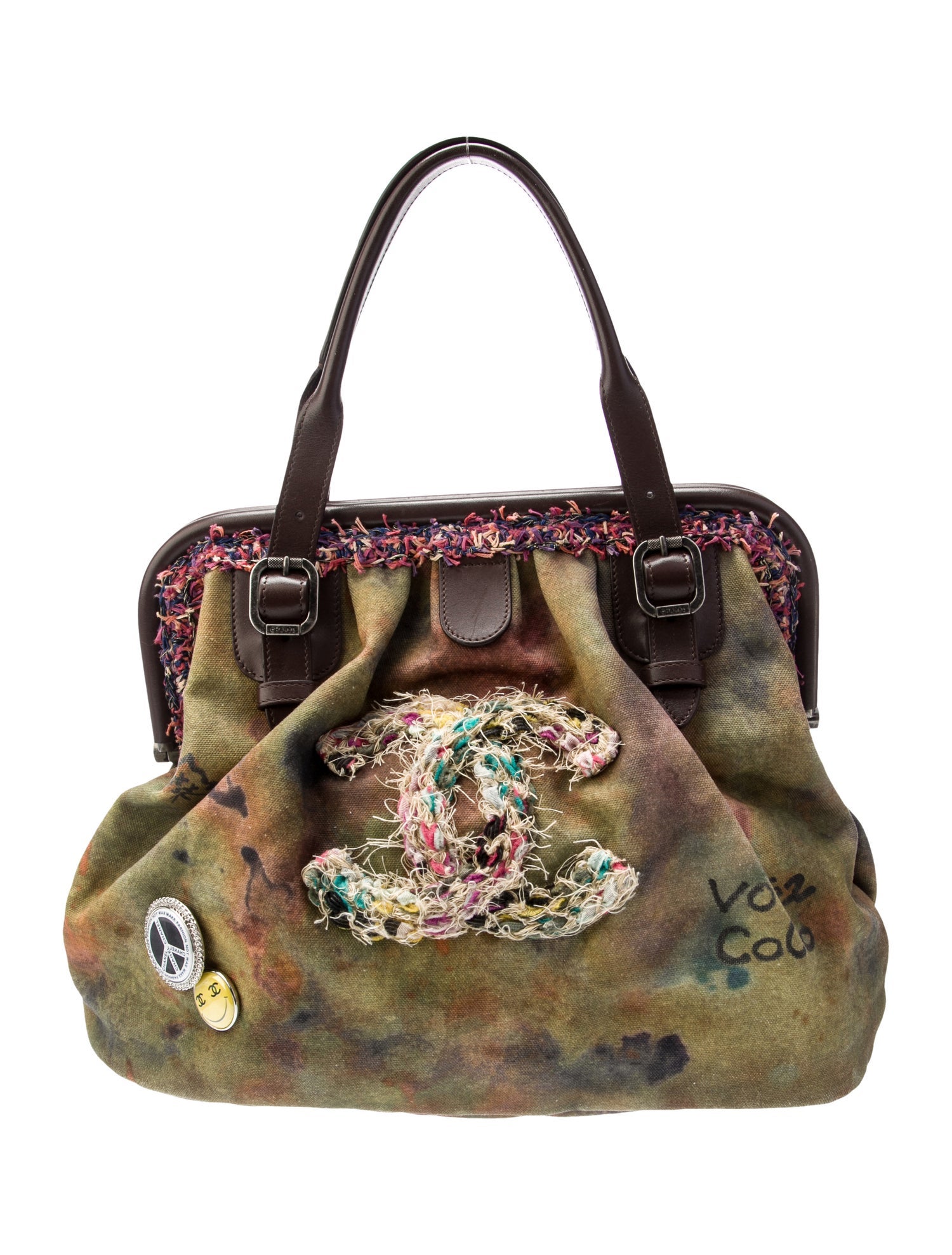 Comme des Garçons Leather Graffiti Tote Bag - Red Totes