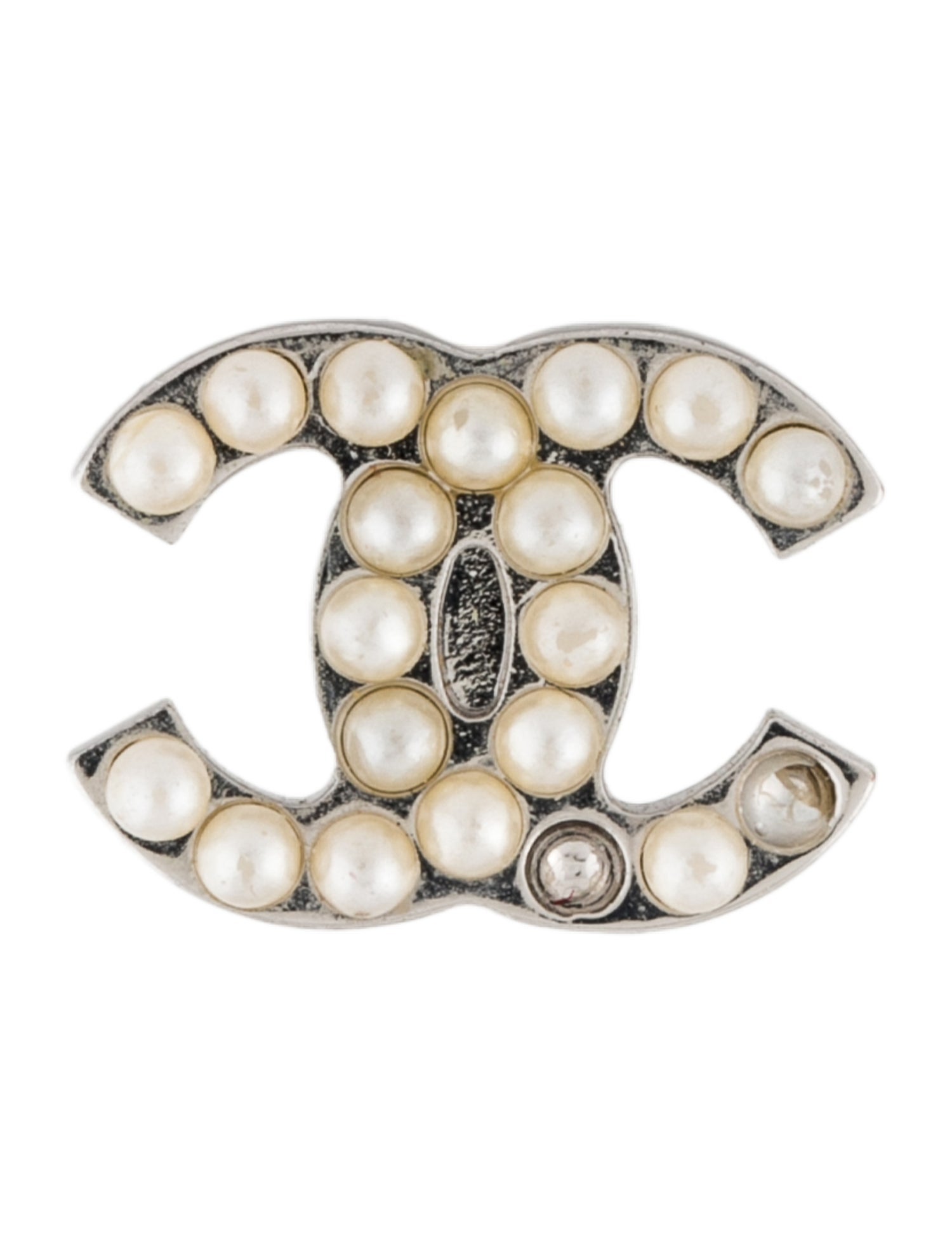Chanel Faux Pearl CC Stud Single Earring