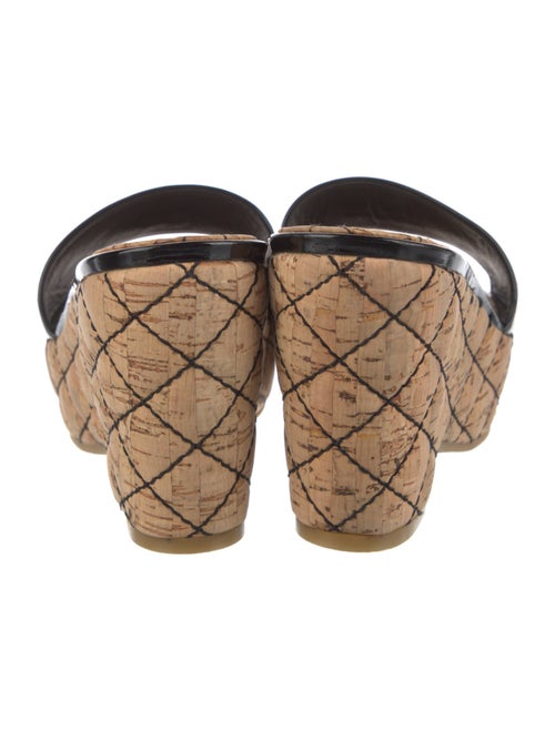 Chanel Interlocking CC Logo Patent Leather Slides