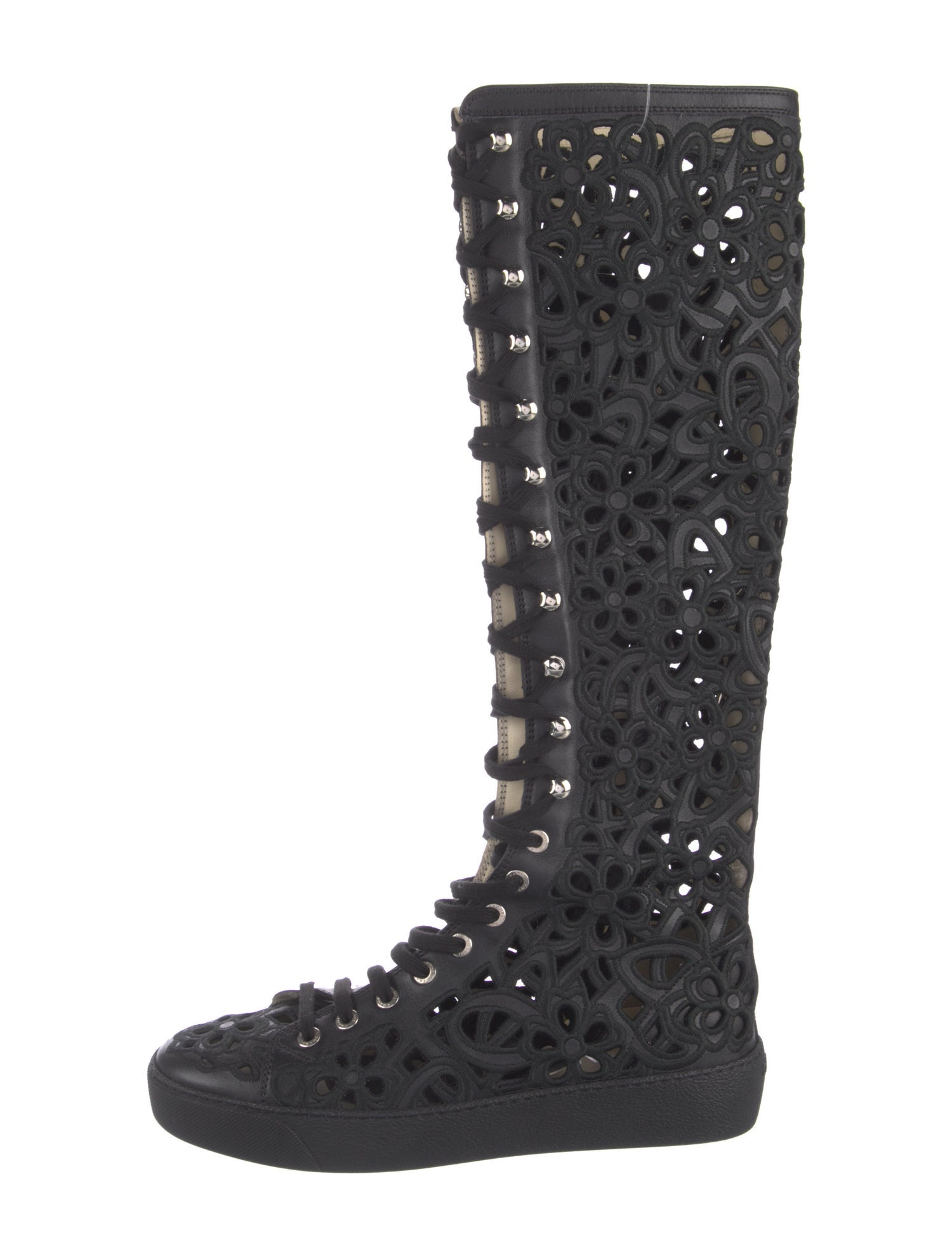 Chanel Interlocking CC Logo Leather Boots