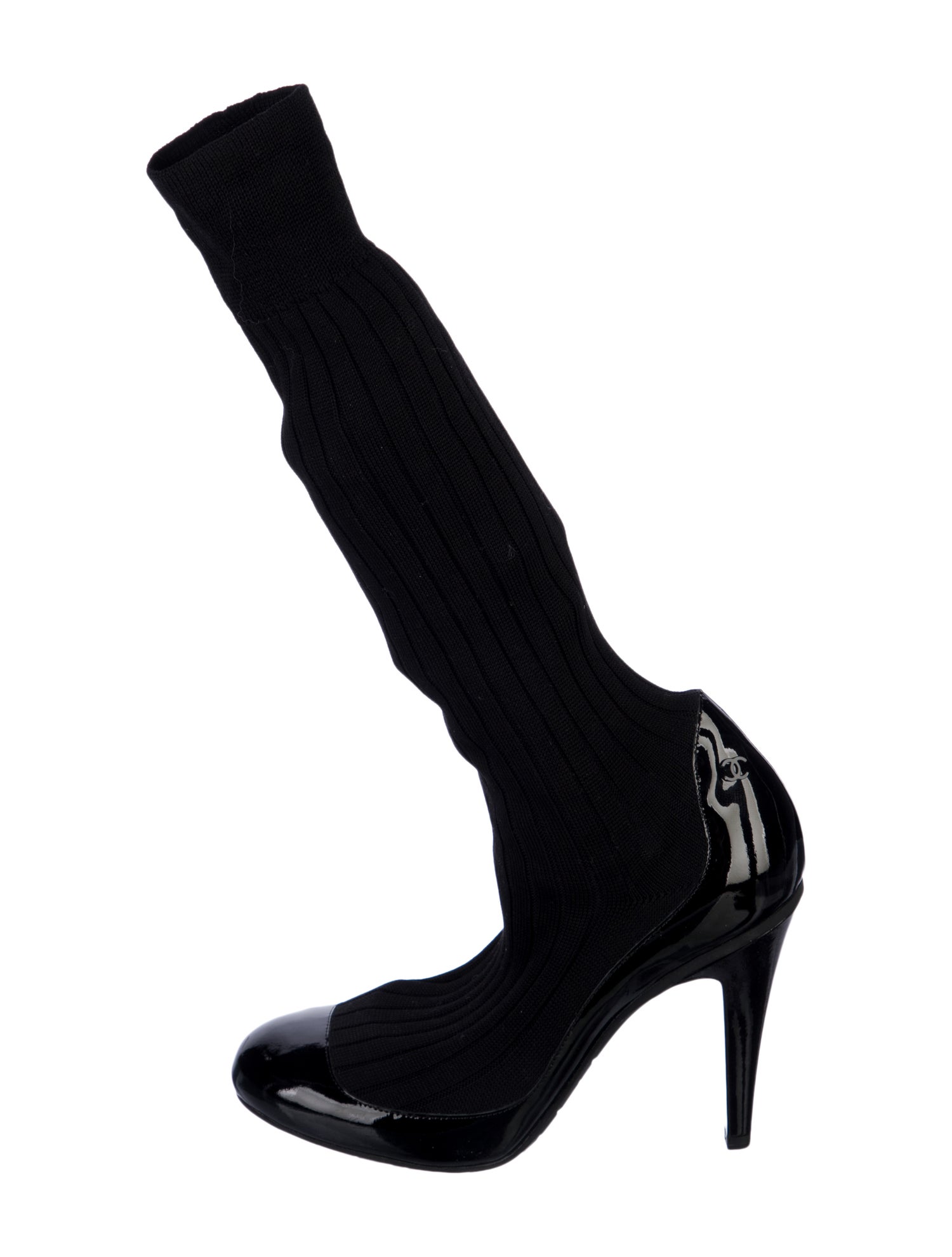 Chanel 2014 Interlocking CC Logo Sock Boots