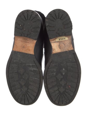 Chanel Interlocking CC Logo Leather Combat Boots