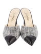 Chanel Interlocking CC Logo Tweed Mules