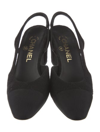 Chanel 2024 Interlocking CC Logo Slingback Pumps