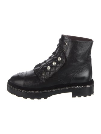 Chanel 2018 Interlocking CC Logo Combat Boots