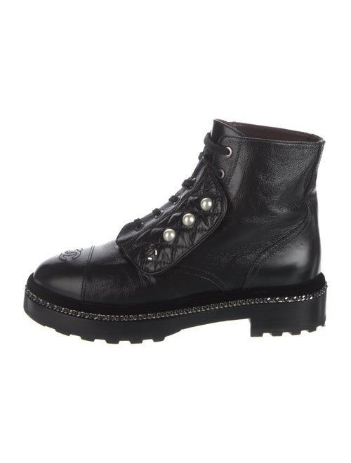 Chanel 2018 Interlocking CC Logo Combat Boots