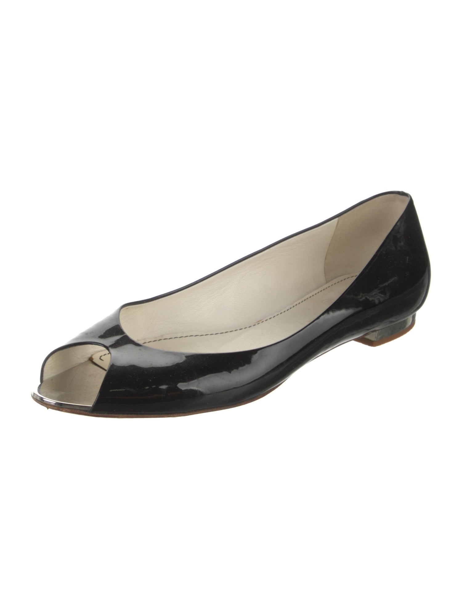 Chanel Interlocking CC Logo Patent Leather Flats