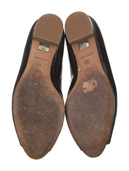 Chanel Interlocking CC Logo Patent Leather Flats