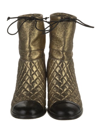 Chanel 2022 Interlocking CC Logo Moto Boots