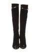 Chanel Interlocking CC Logo Velvet Boots