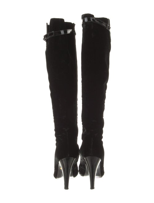Chanel Interlocking CC Logo Velvet Boots