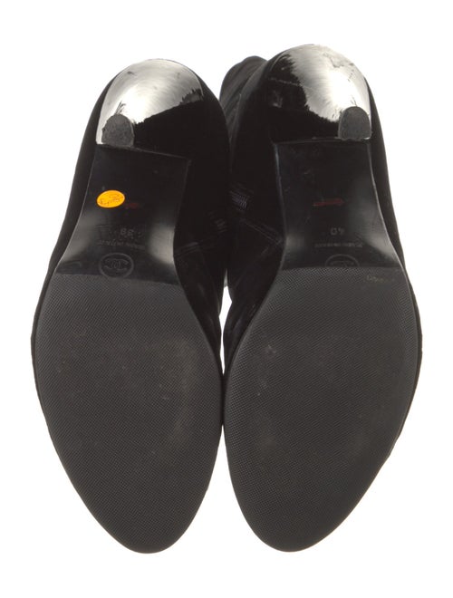 Chanel Interlocking CC Logo Velvet Boots