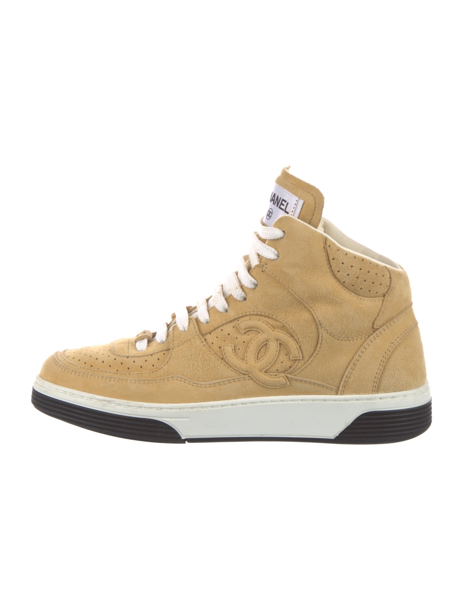 Chanel Interlocking CC Logo Suede Sneakers