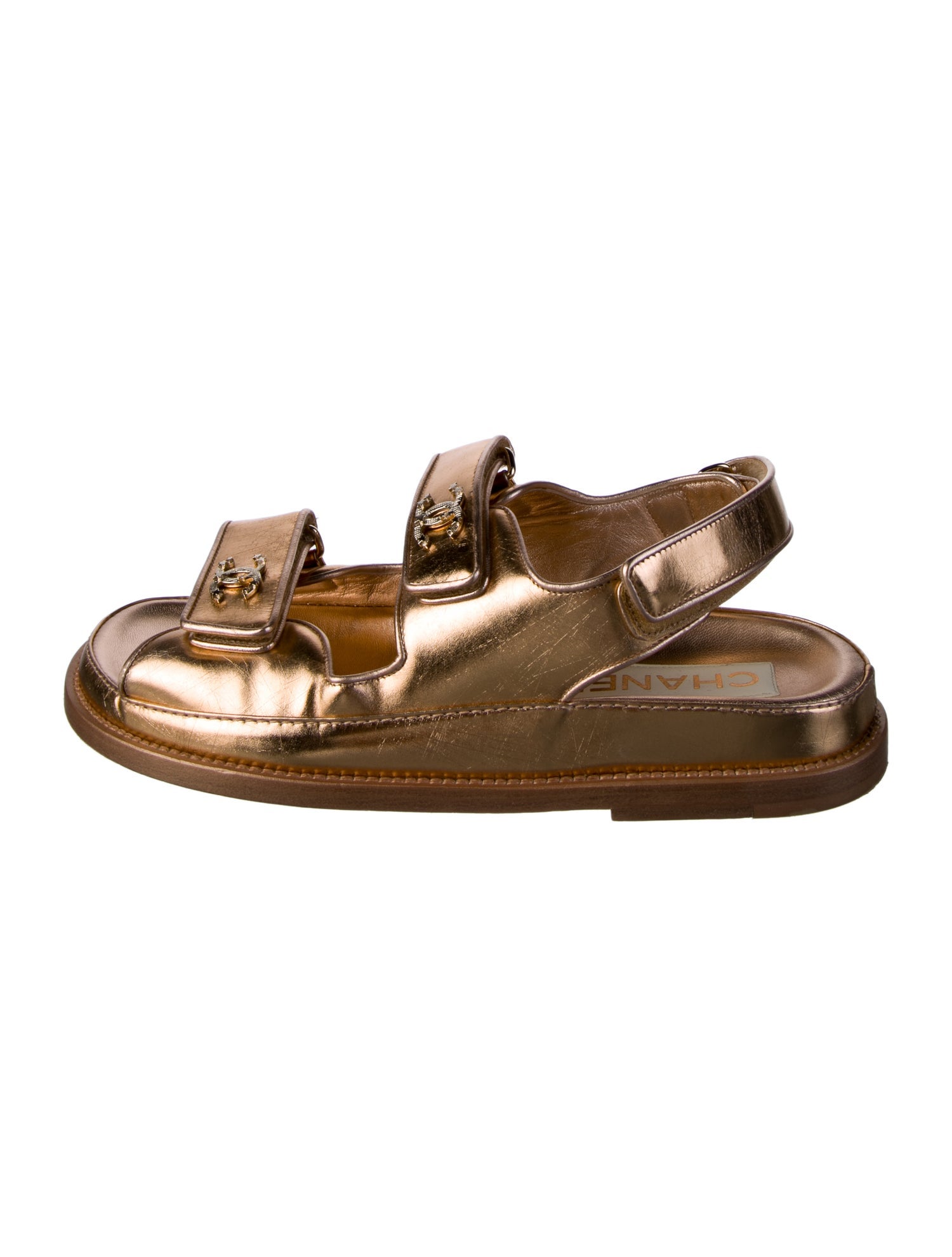 Chanel 2022 Interlocking CC Logo Slingback Sandals