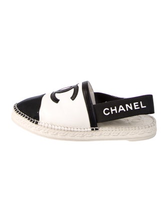 Chanel Interlocking CC Logo Leather Espadrilles