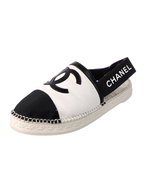 Chanel Interlocking CC Logo Leather Espadrilles
