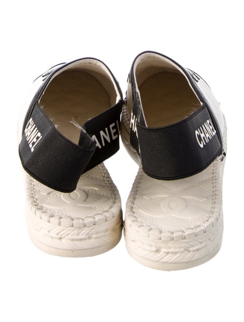 Chanel Interlocking CC Logo Leather Espadrilles