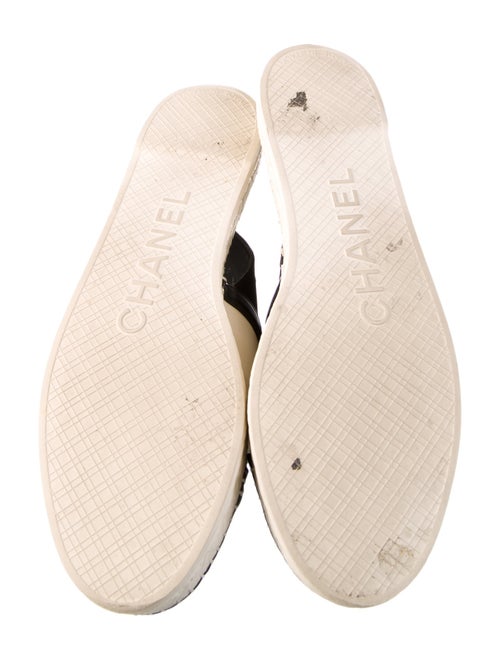 Chanel Interlocking CC Logo Leather Espadrilles