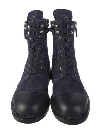 Chanel 2018 Interlocking CC Logo Combat Boots