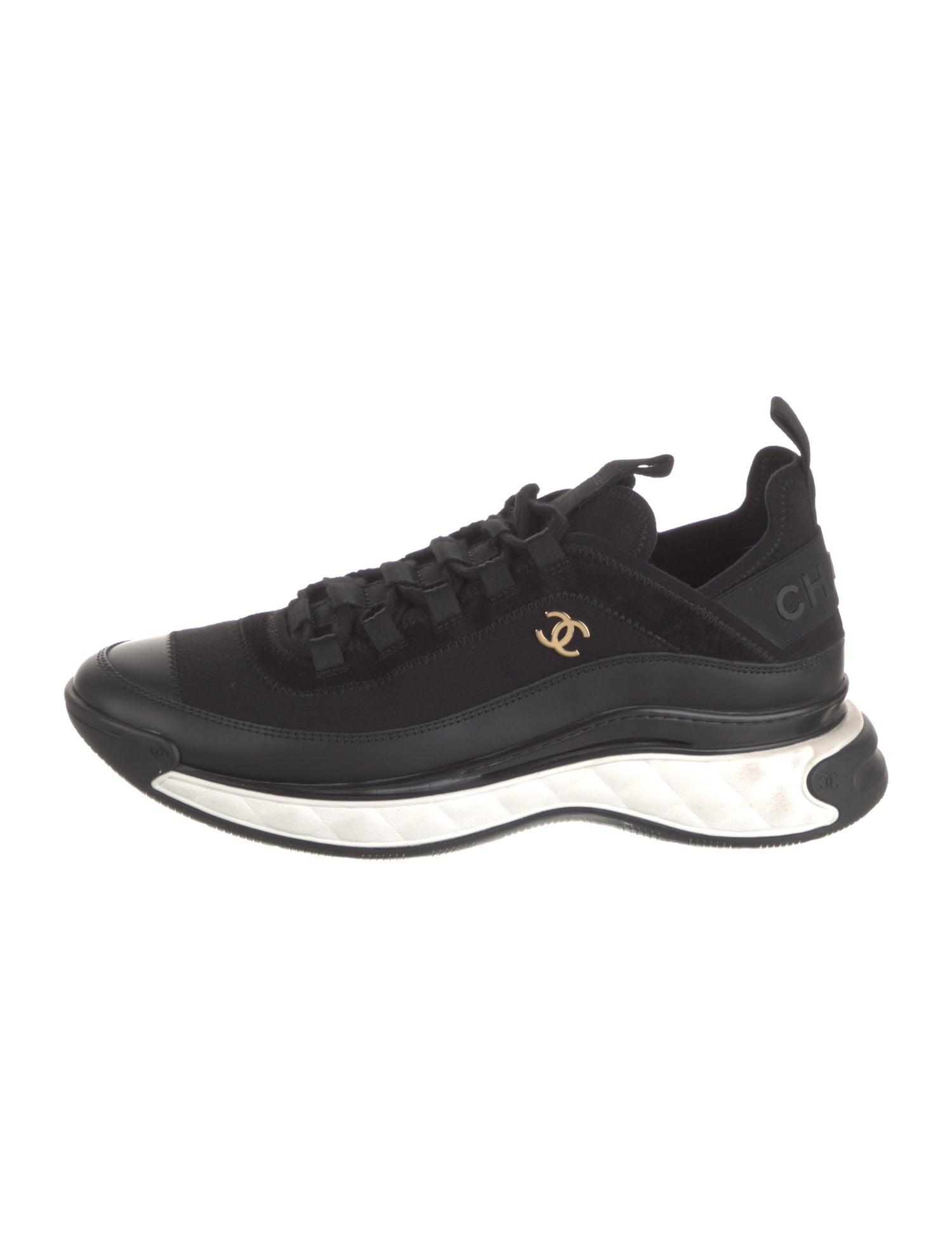 Chanel Interlocking CC Logo Neoprene Sneakers