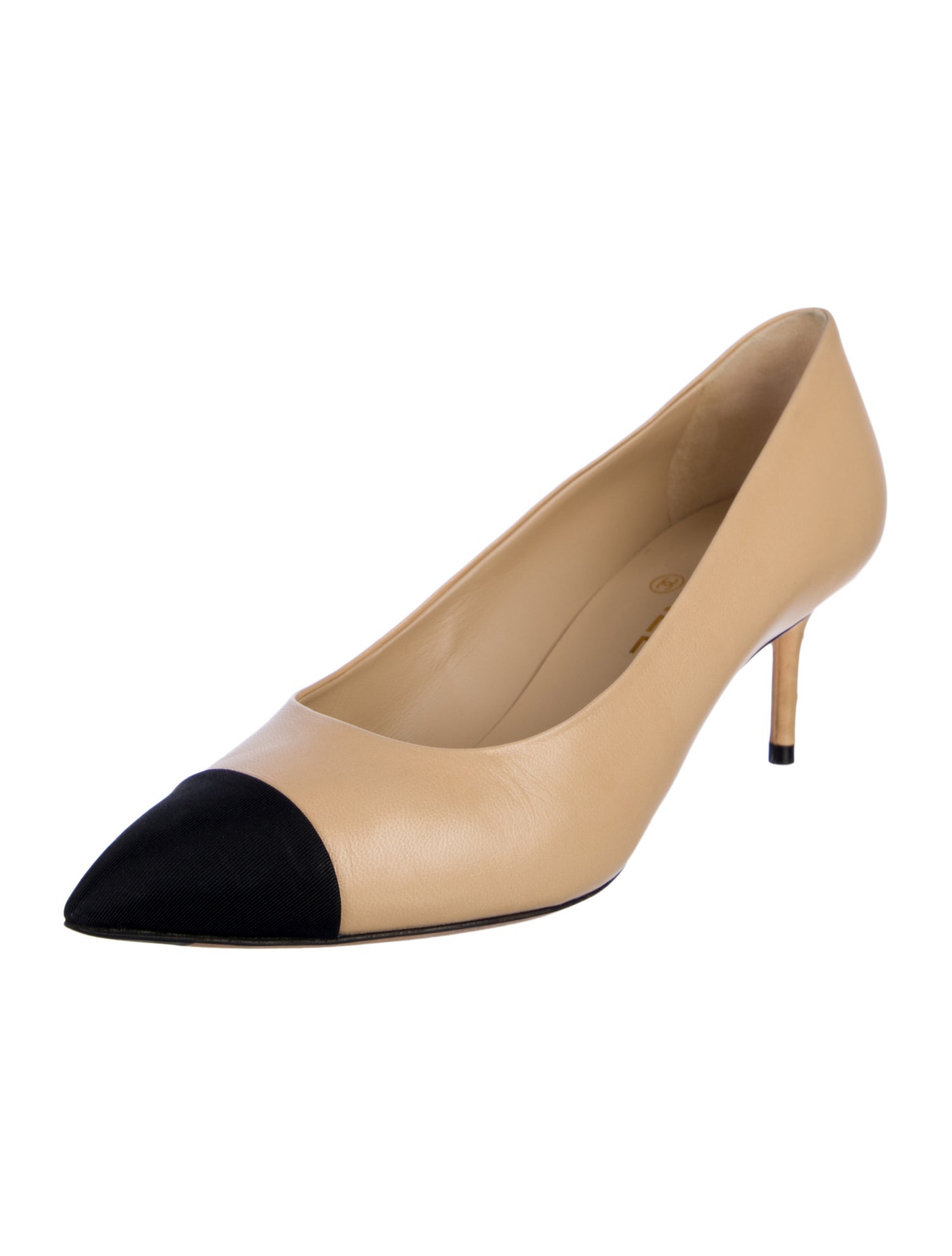 Chanel Leather Colorblock Pattern Pumps