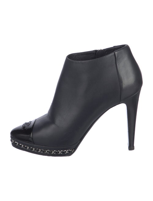 Chanel Chain-Link Accent Lambskin Boots
